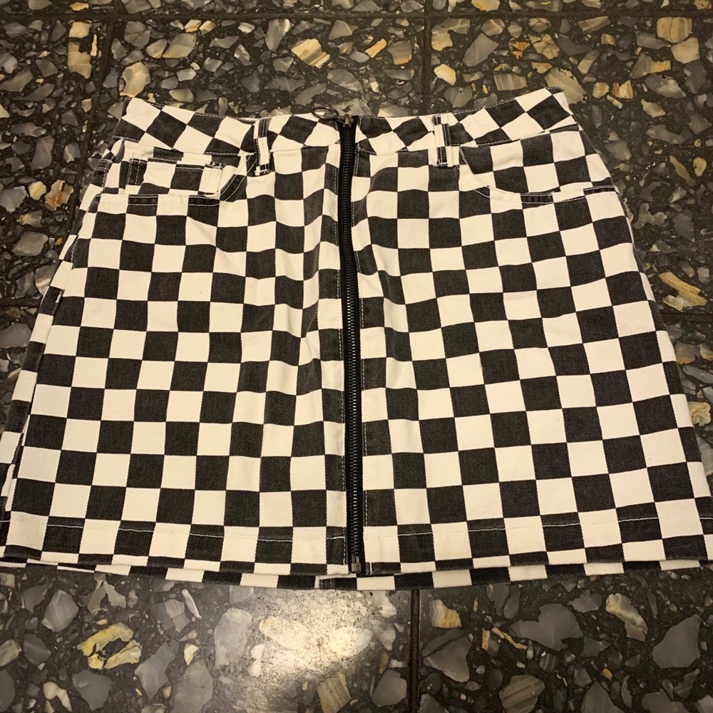 Indigo Rising Checkerboard Mini Skirt